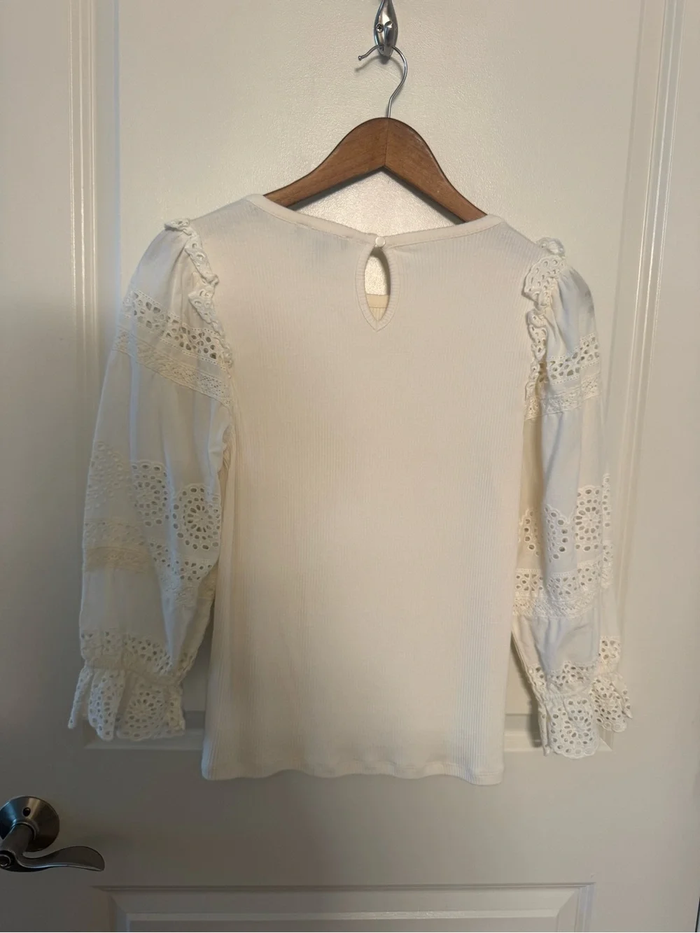 J.Crew Women's Ruffle-Trim Eyelet Top